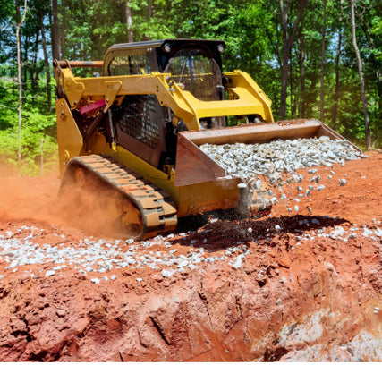 Contractor RentalsSkidsteer carrying gravel in a bucket